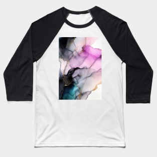 Flamingo Bayou - Abstract Alcohol Ink Art Baseball T-Shirt